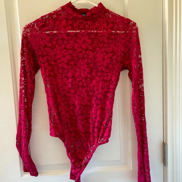 SOLD wine lace bodysuit - Picture 1 of 3